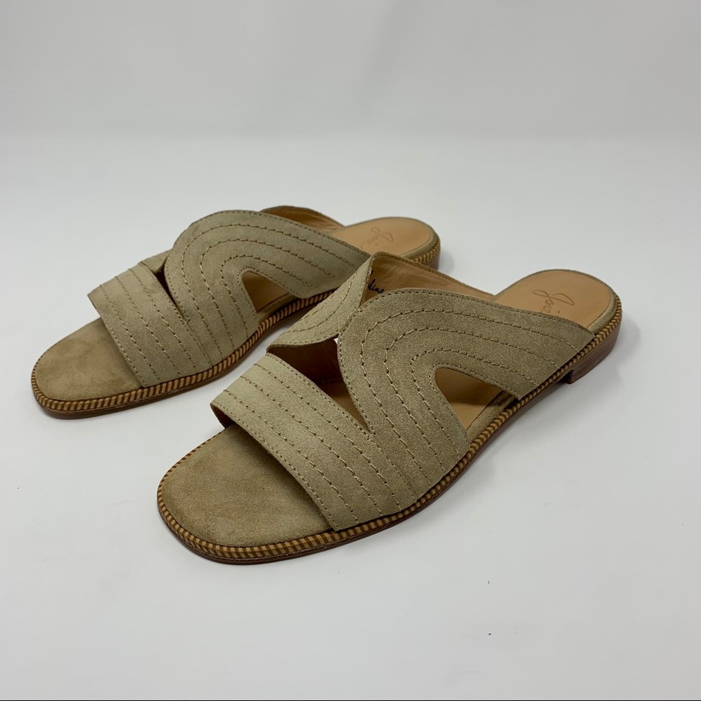 Joie Paetyn Sand Leather Slide On Flat Sandals Shoes Women Size 6